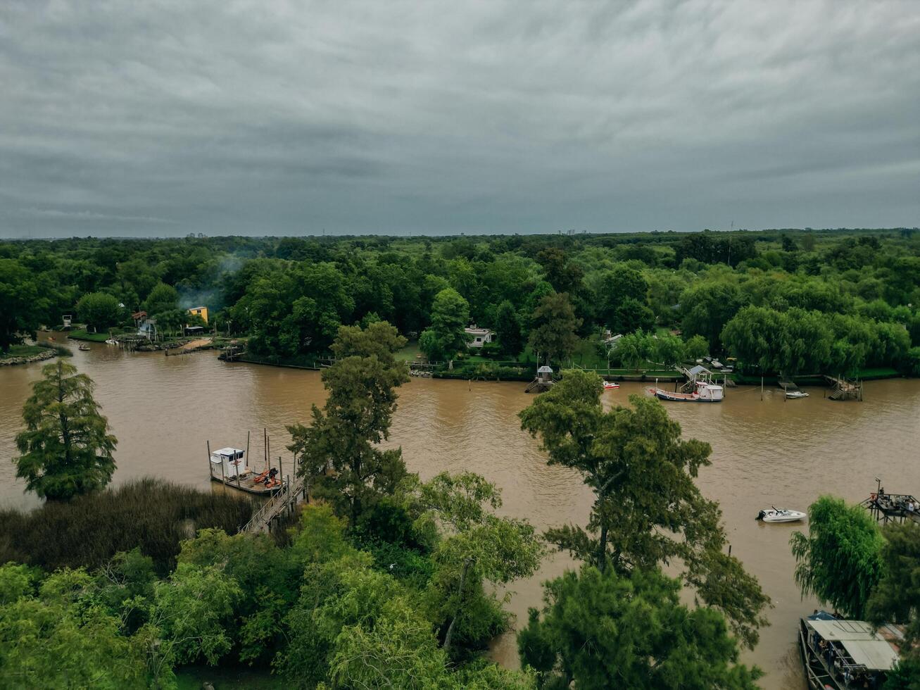 aerial View from the helicopter for Tigre, Buenos Aires, Argentina photo