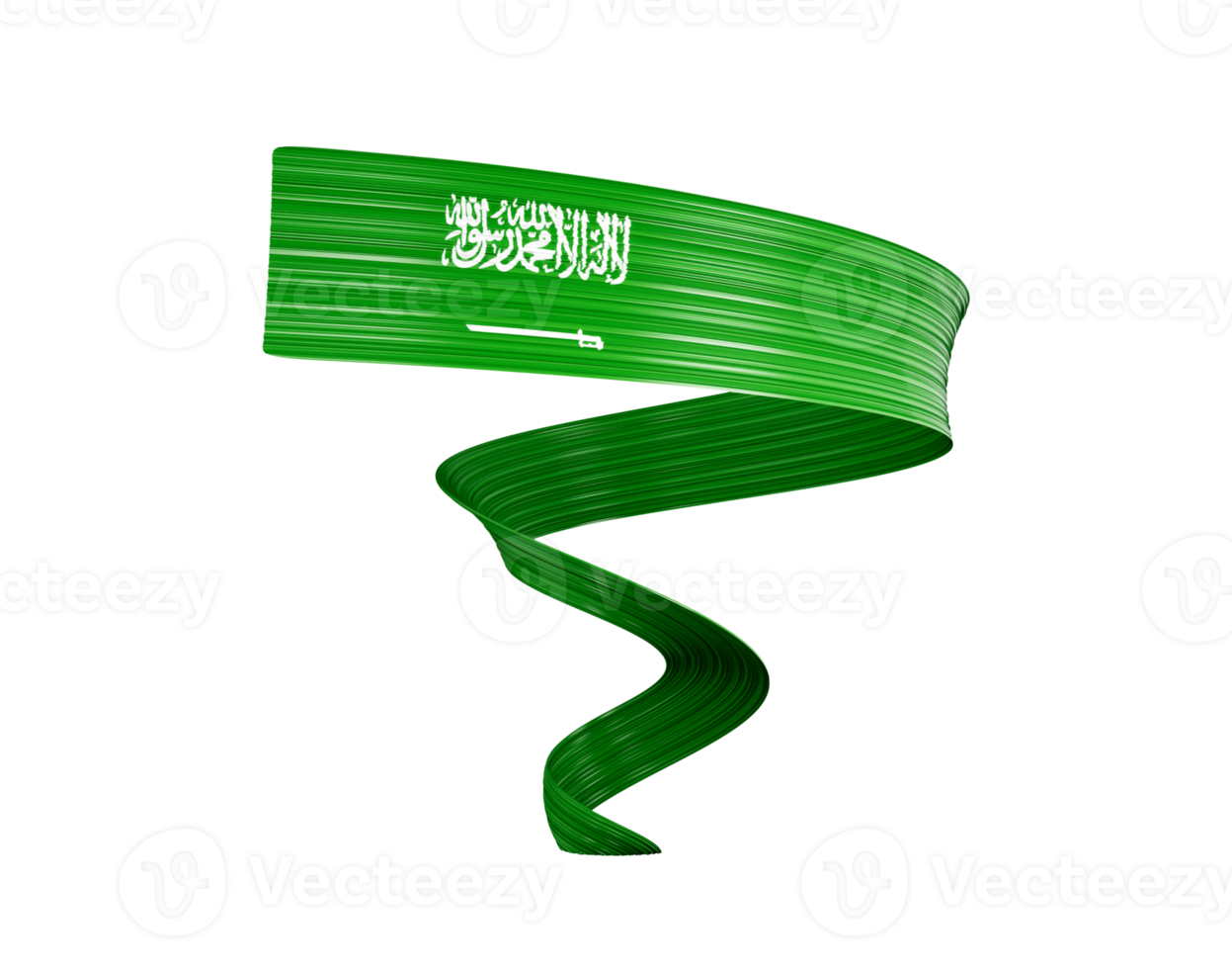 3d Flag of Saudi Arabia 3d Spiral Glossy Ribbon Flag 3d Illustration png
