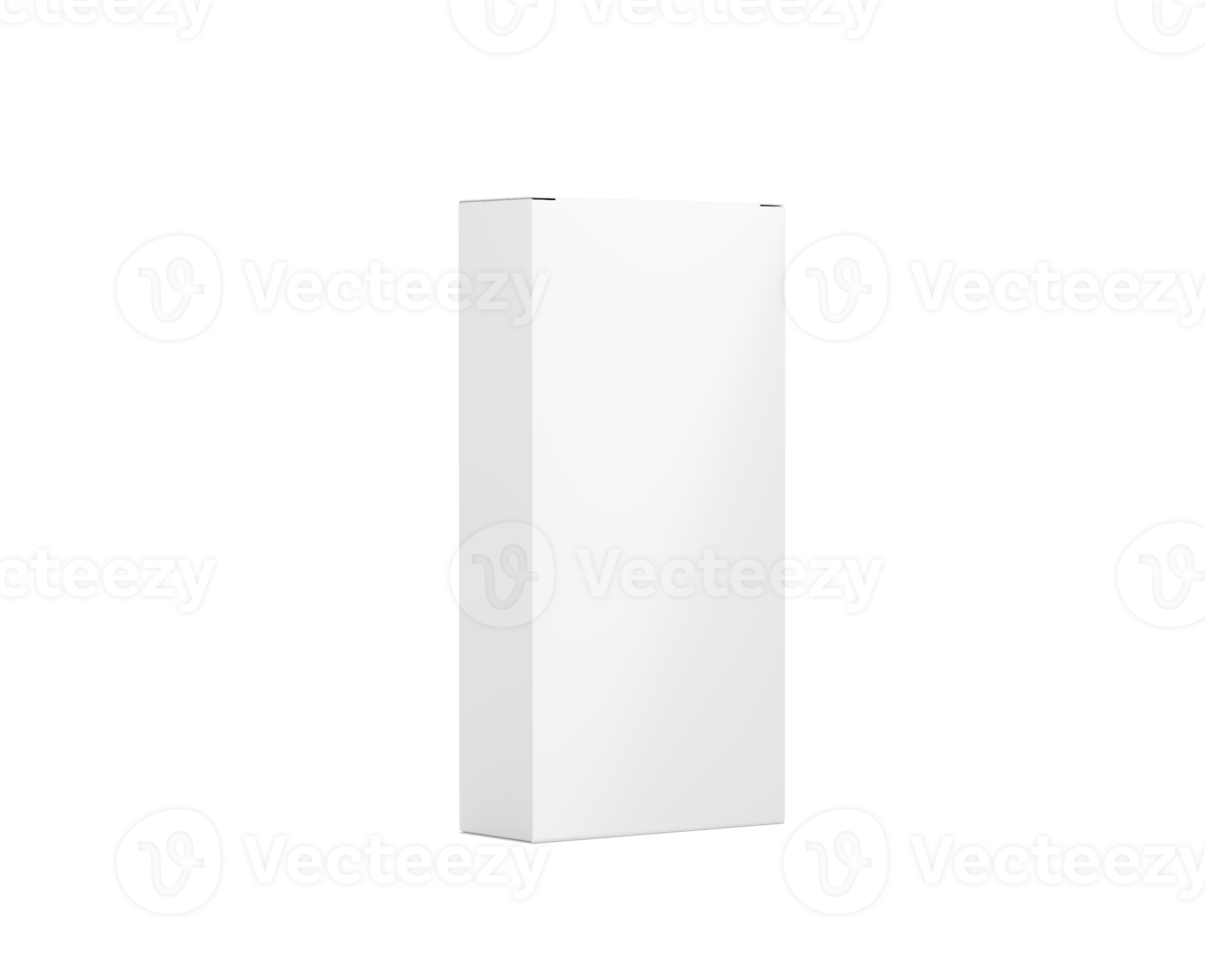 A White Rectangular Cardboard Box Mockup For Packaging Concept Standing On Vertical 3d Illustration png