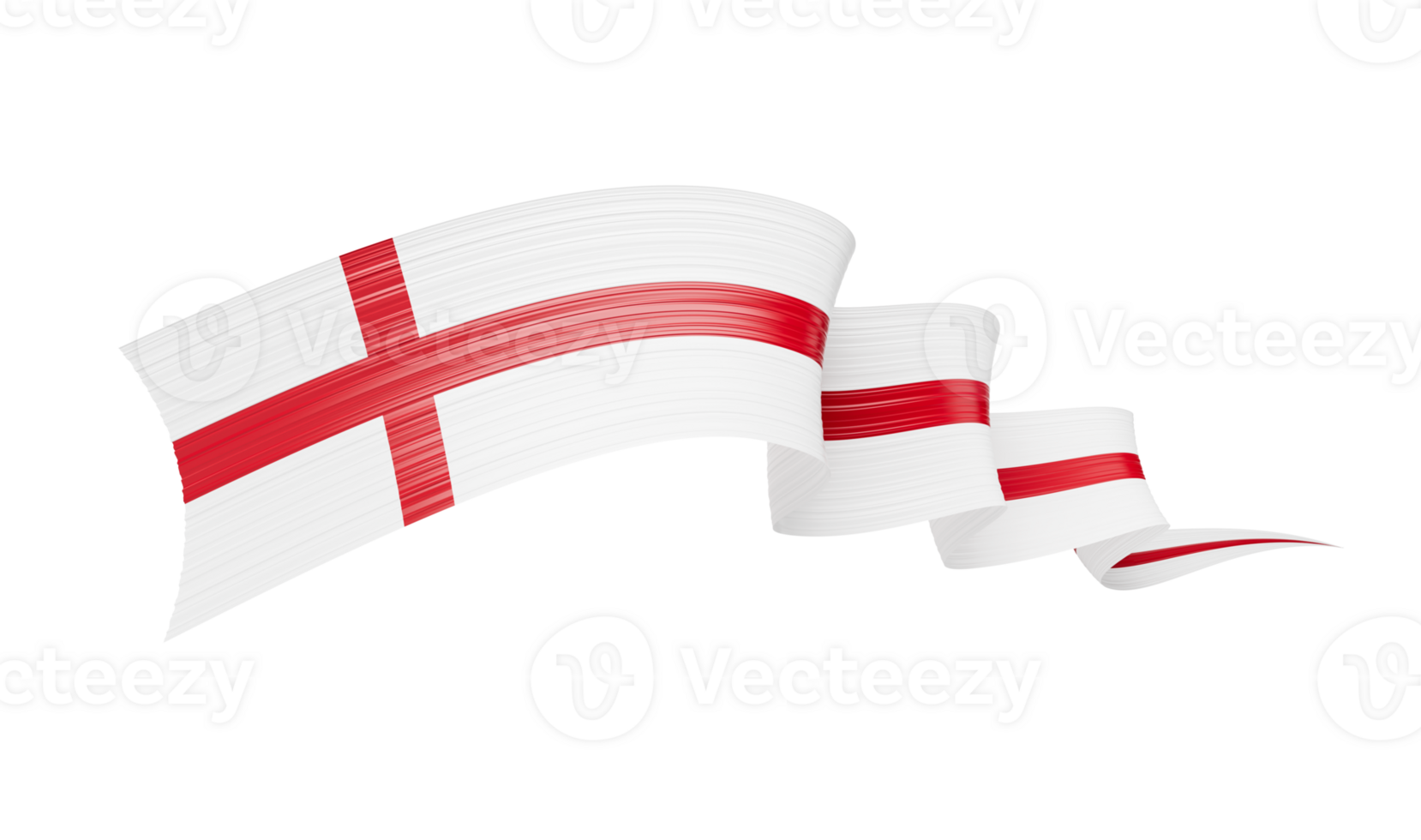 3d Flag Of England 3d Wavy Shiny England Ribbon, 3d illustration png
