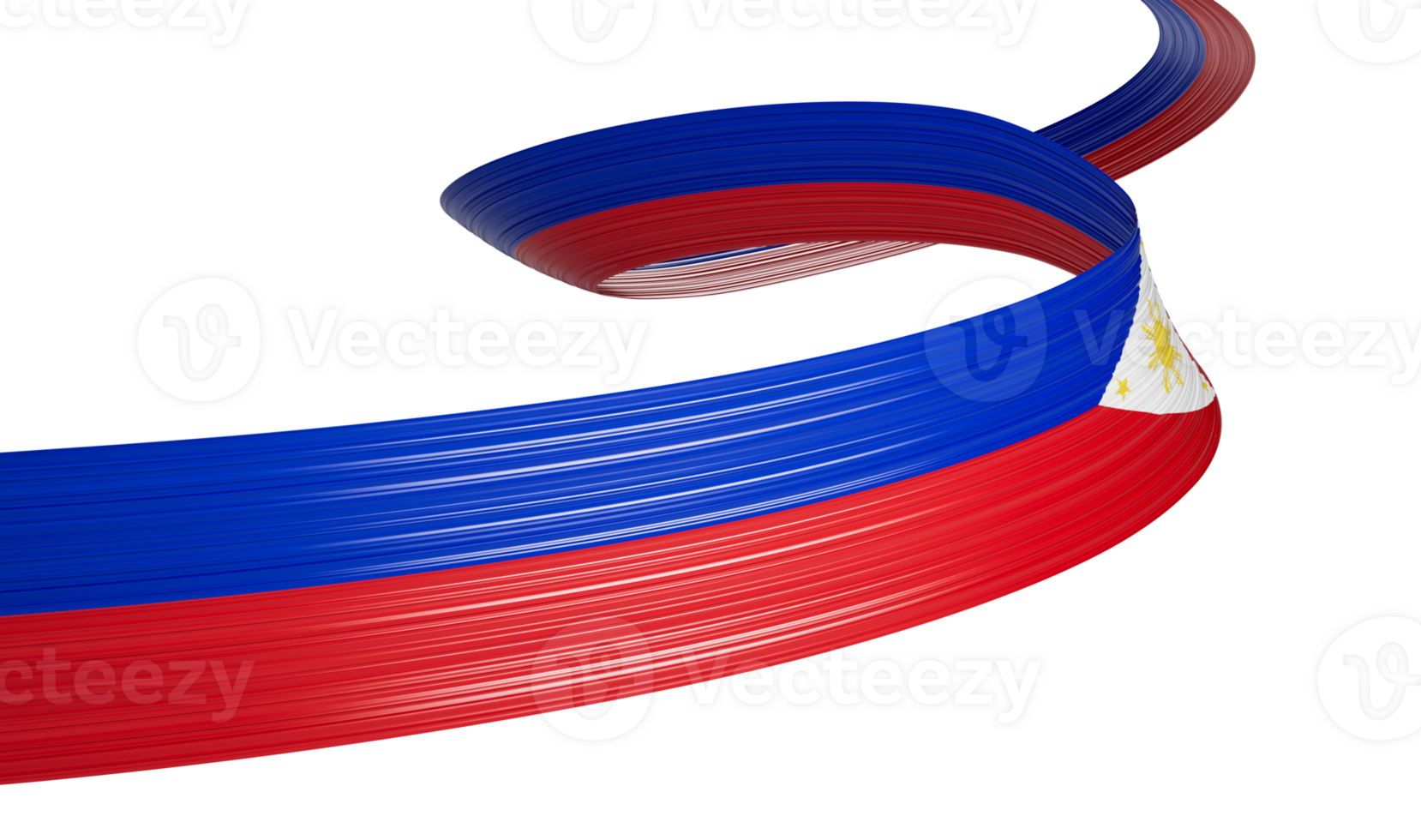 3d Flag Of Philippines 3d Wavy Shiny Philippines Ribbon 3d illustration png