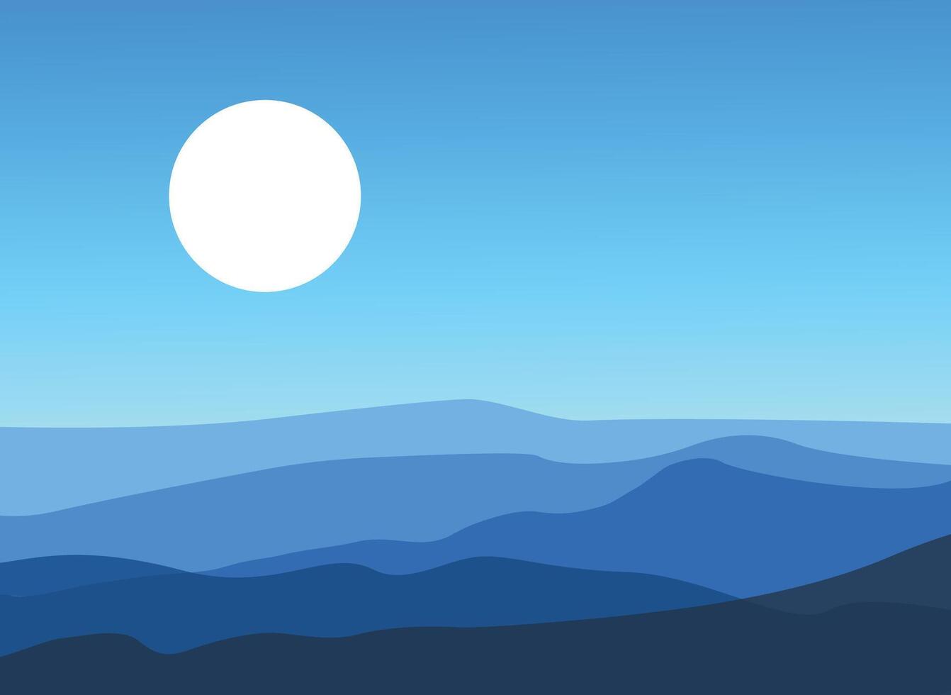 Mountain landscape. Abstract shapes. Gradient sky. vector