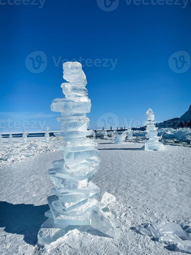 Floes look like diamonds. Hand created pyramid photo