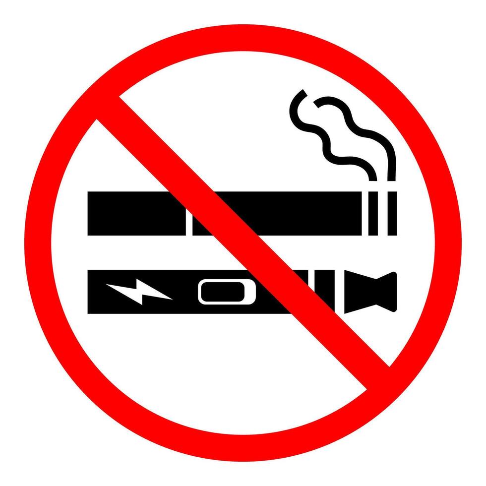 No smoking no vaping prohibition sign vector