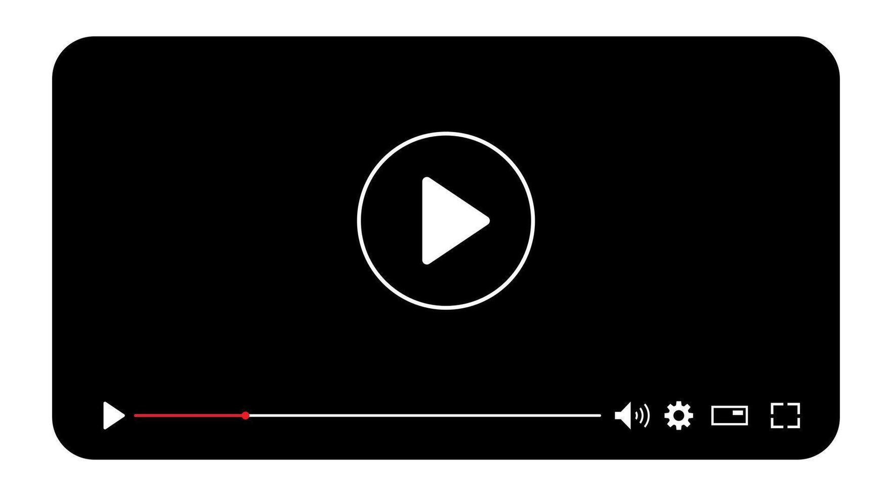 Multimedia player template modern style vector