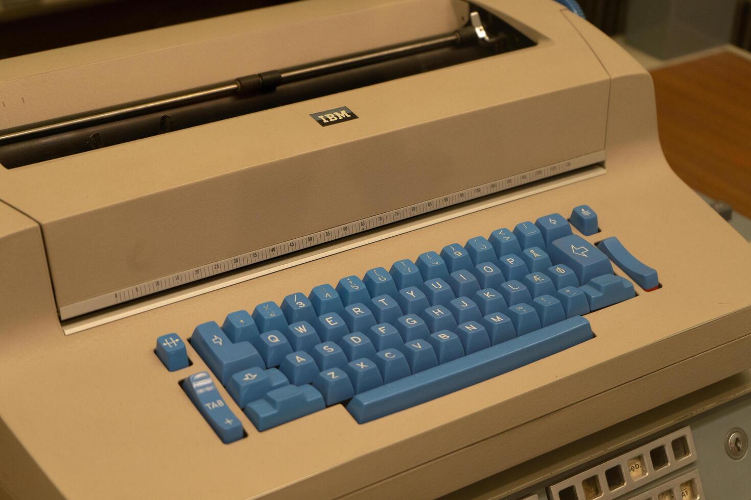 Old IBM computer. Retro Engineering. First prototype. Poland, Warsaw - July 28, 2023. photo