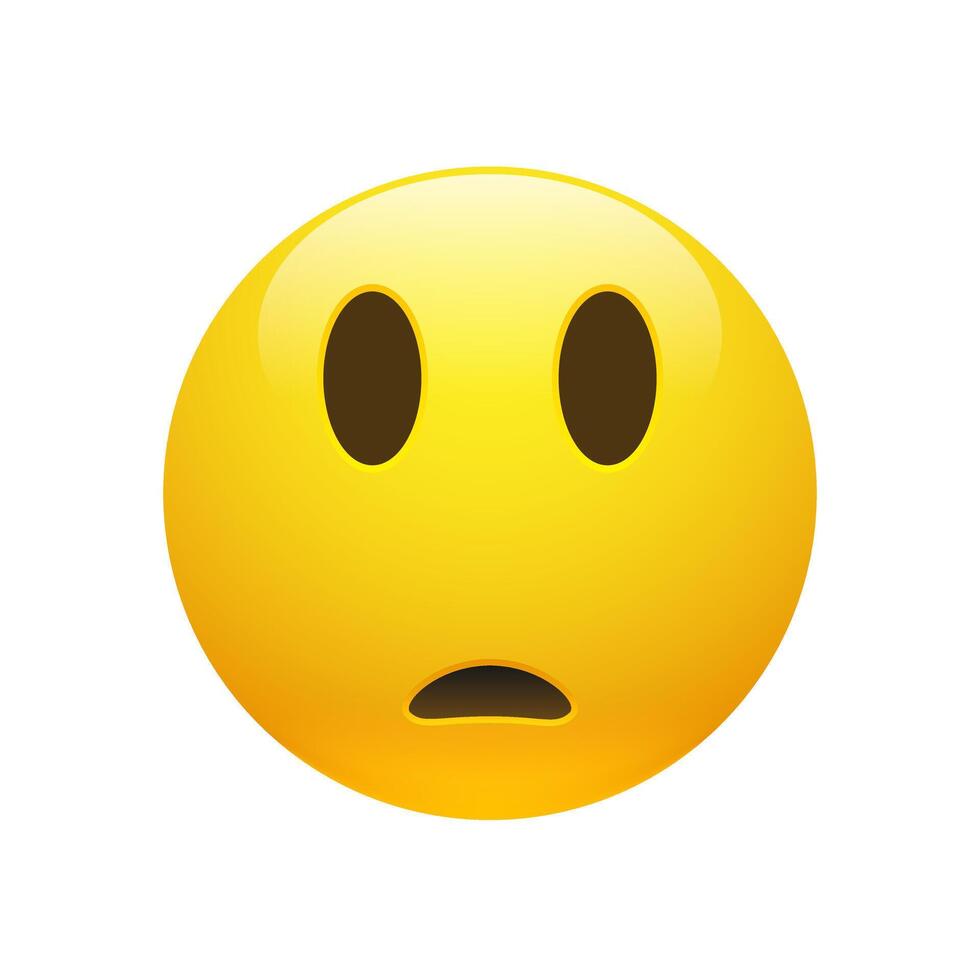 Emoji yellow sad confused face vector