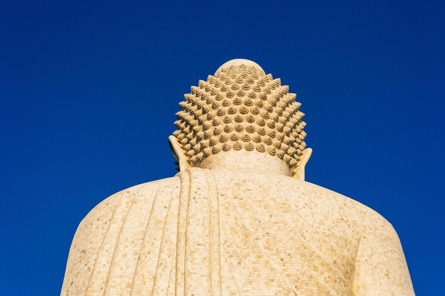 nape of The 45-meter big jade Buddha image on top of the hill - a perfect place for spotting view of Phuket photo