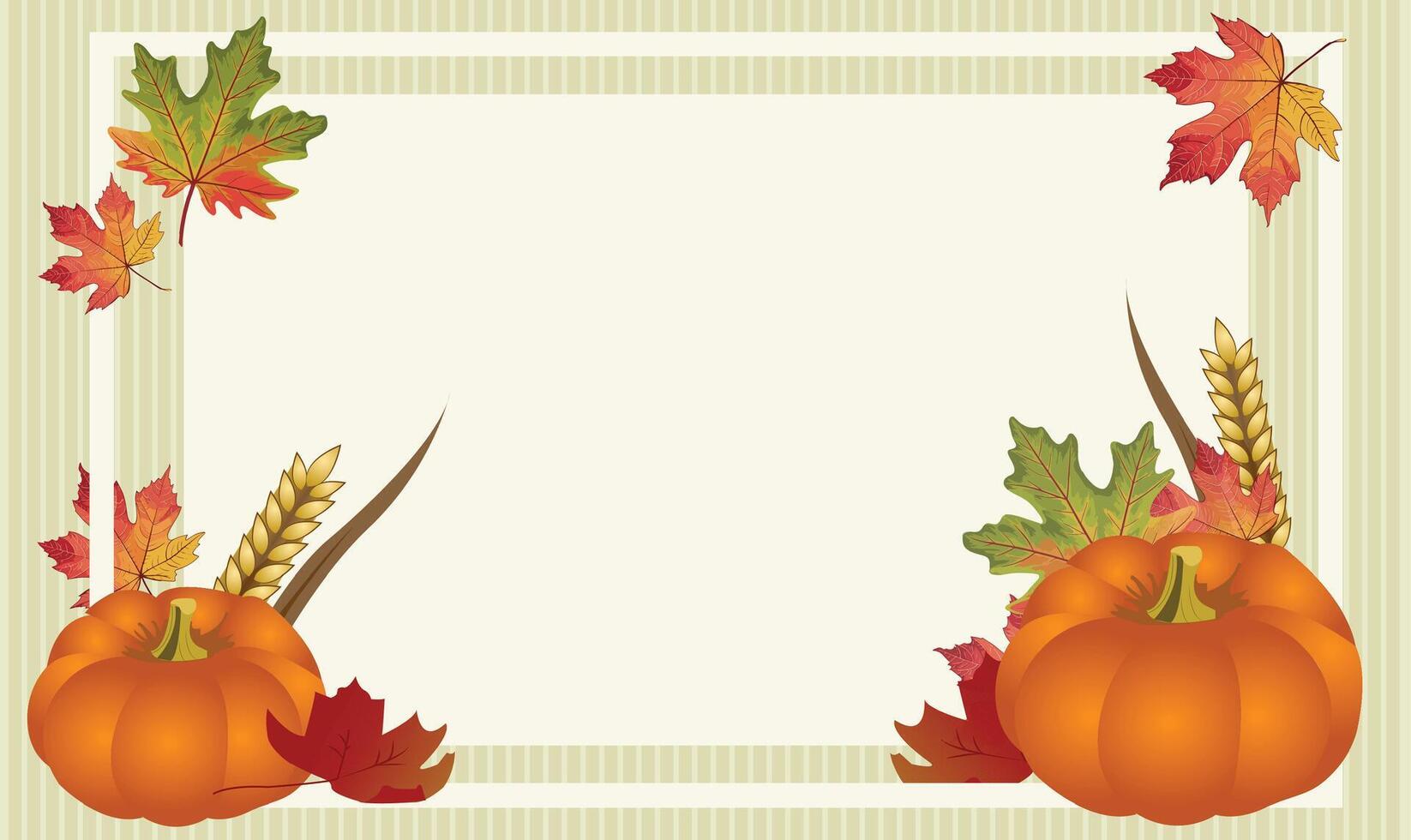 thanksgiving background with pumpkins and leaves vector