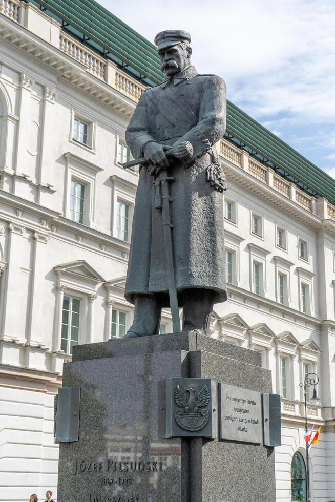 Monument to Jozef Pilsudski in Warsaw. Poland, Warsaw - July 26, 2023. photo