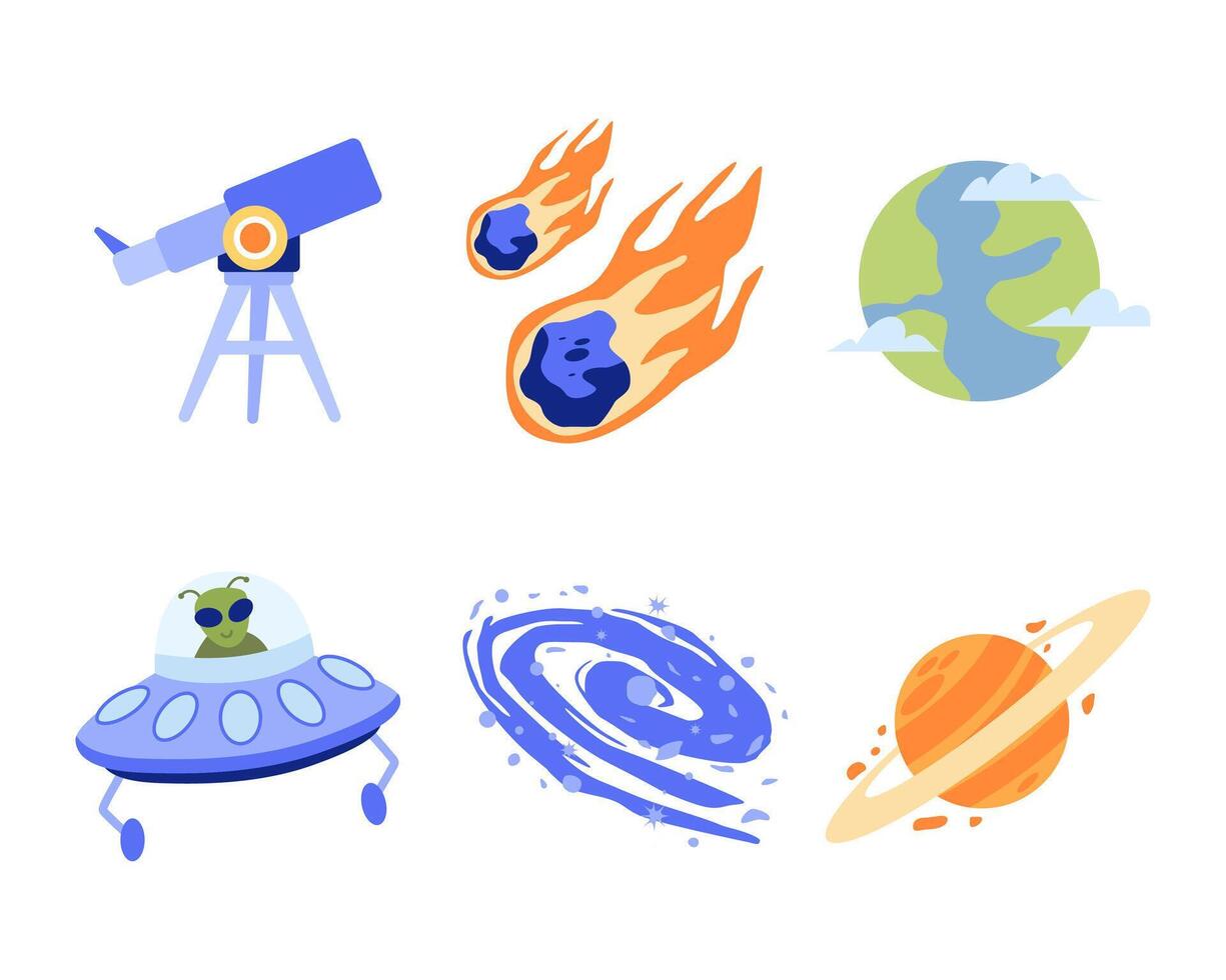 Explore outer space set vector