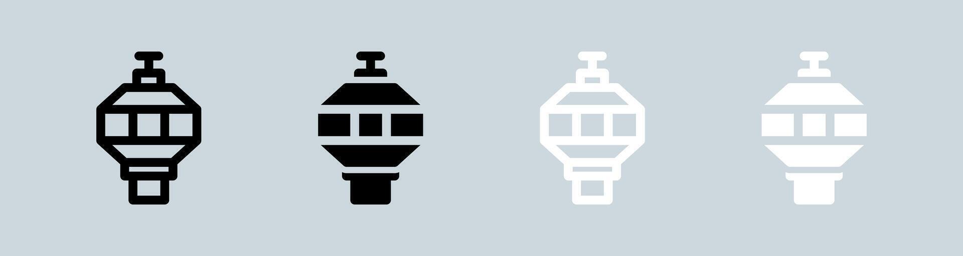 Control icon set in black and white. Terminal signs illustration. vector