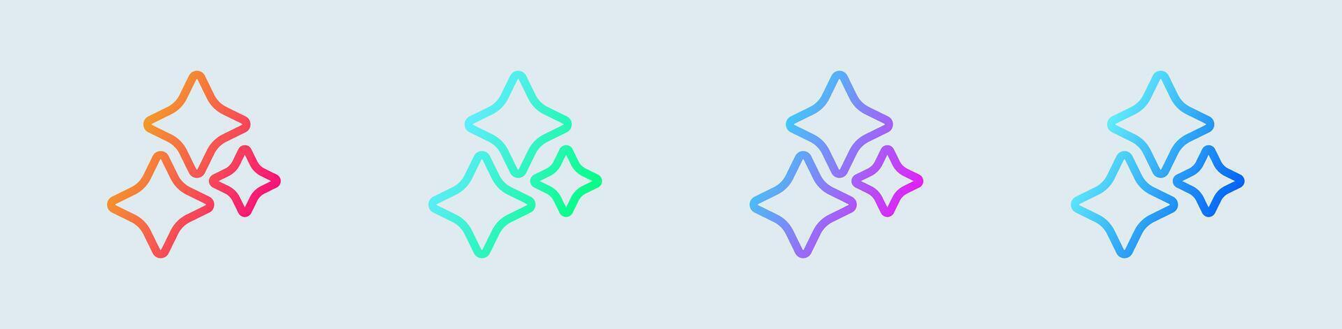 Sparkle line icon in gradient colors. Magic signs illustration. vector