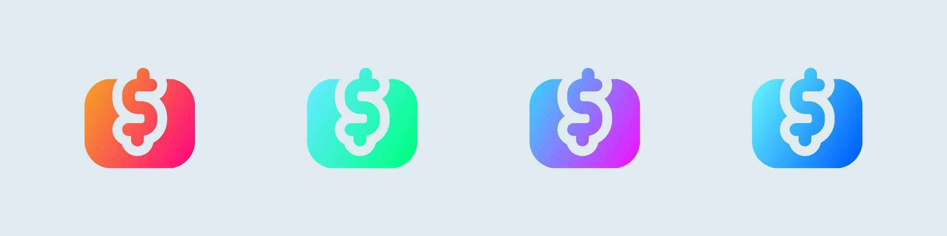 Contribute solid icon in gradient colors. Support signs illustration. vector