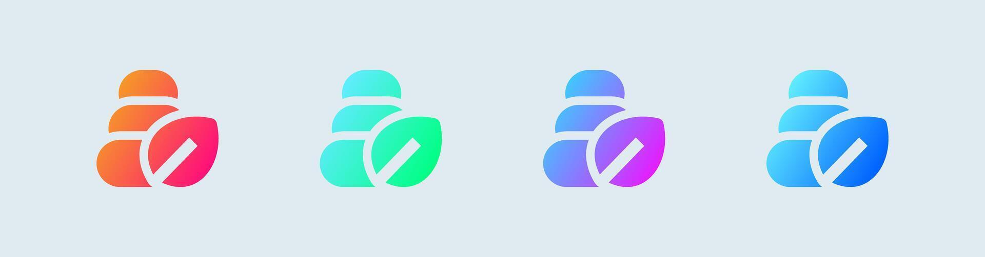 Meditation solid icon in gradient colors. Relaxation signs illustration. vector