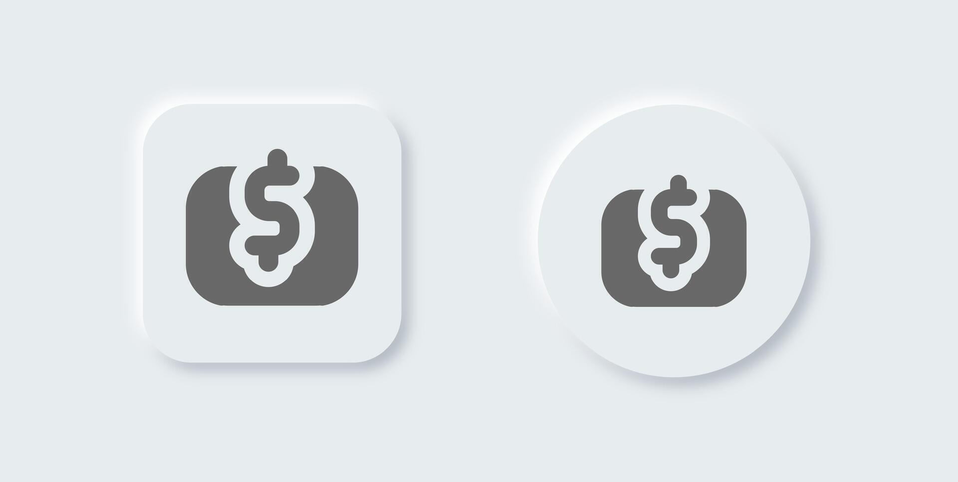 Contribute solid icon in neomorphic design style. Support signs illustration. vector