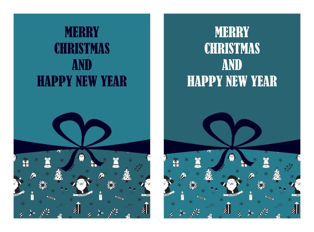 Merry Christmas and Happy New Year greeting card set. Template design for festive banner, invitation, poster. illustration vector