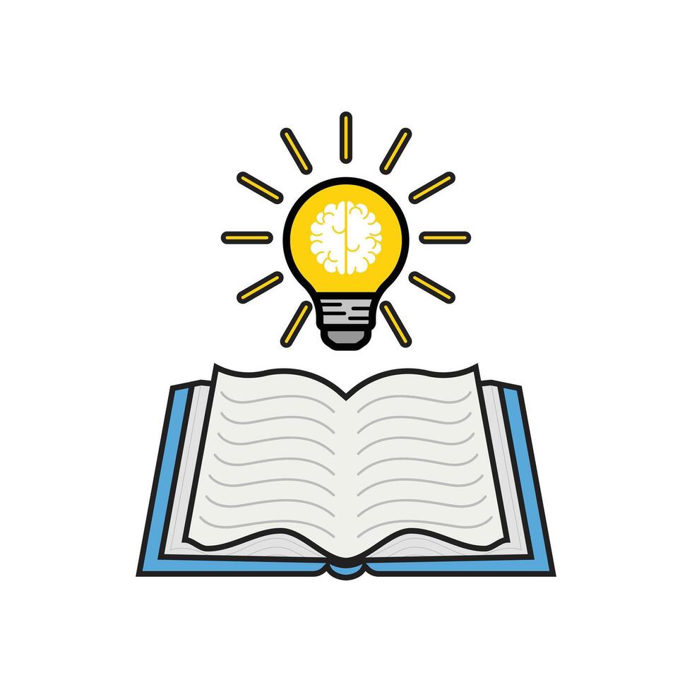light bulb with book icon design template vector
