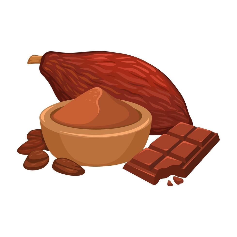 Chocolate and Cocoa Fruit Symbol Illustration vector