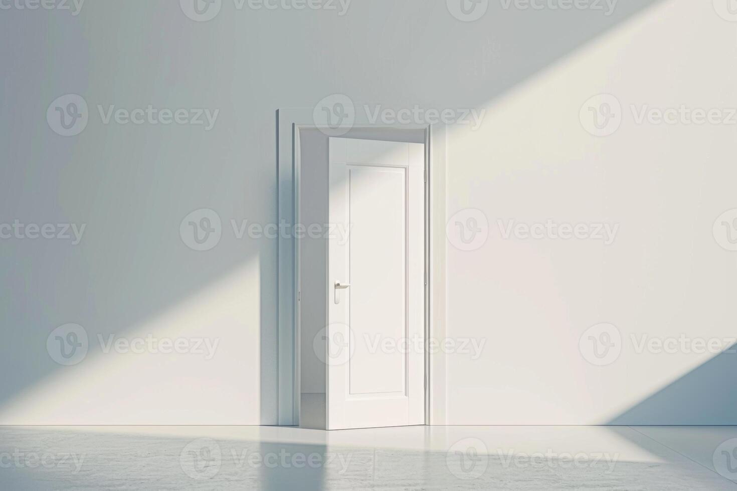 Open door emitting light possibilities growth achievements concept motivation learning skills knowledge heaven doors exit abstract simple background new ways entering leaving space photo