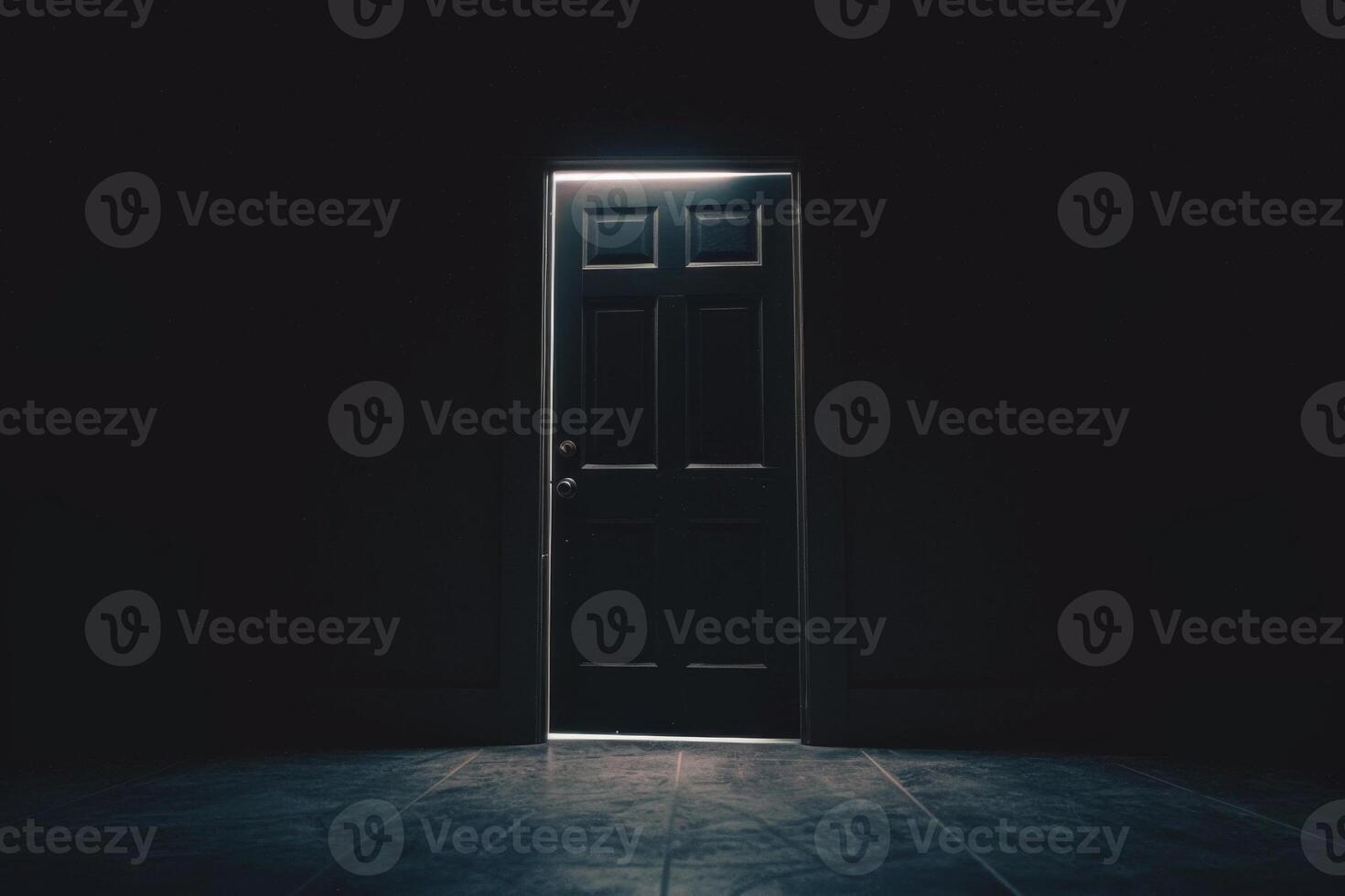 Open door emitting light possibilities growth achievements concept motivation learning skills knowledge heaven doors exit abstract simple background new ways entering leaving space photo