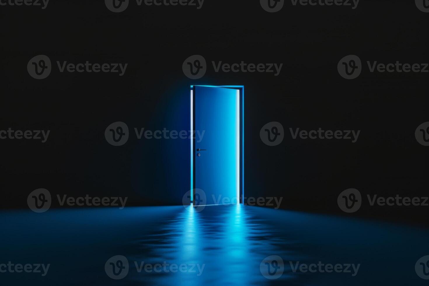 Open door emitting light possibilities growth achievements concept motivation learning skills knowledge heaven doors exit abstract simple background new ways entering leaving space photo
