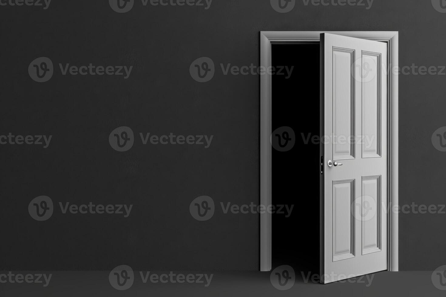 Open door emitting light possibilities growth achievements concept motivation learning skills knowledge heaven doors exit abstract simple background new ways entering leaving space photo