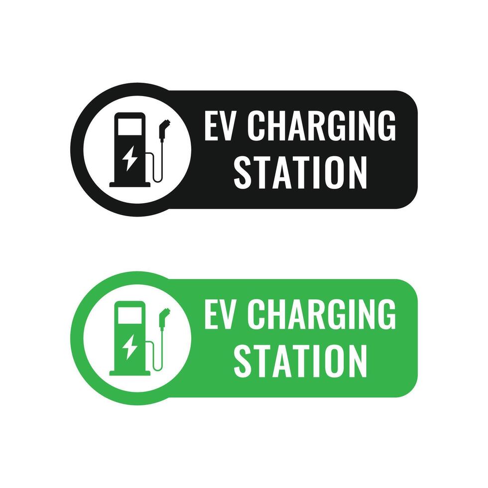 EV charging station. Electric vehicle charging station . Electric recharging point. vector