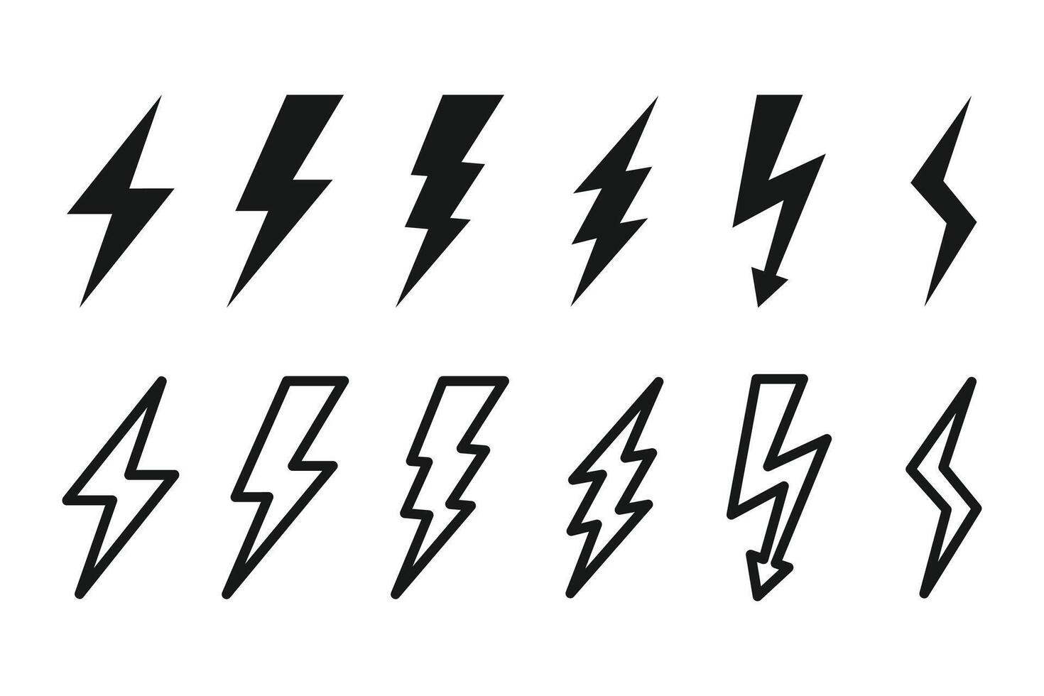 Lightning icon set. Electric sign and symbol. Power icon. Energy sign. Lightning power icon vector