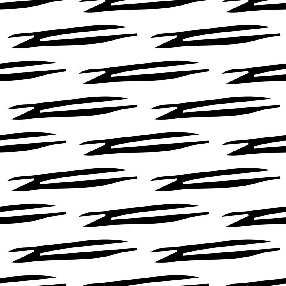 Seamless pattern with black pencil brushstrokes vector
