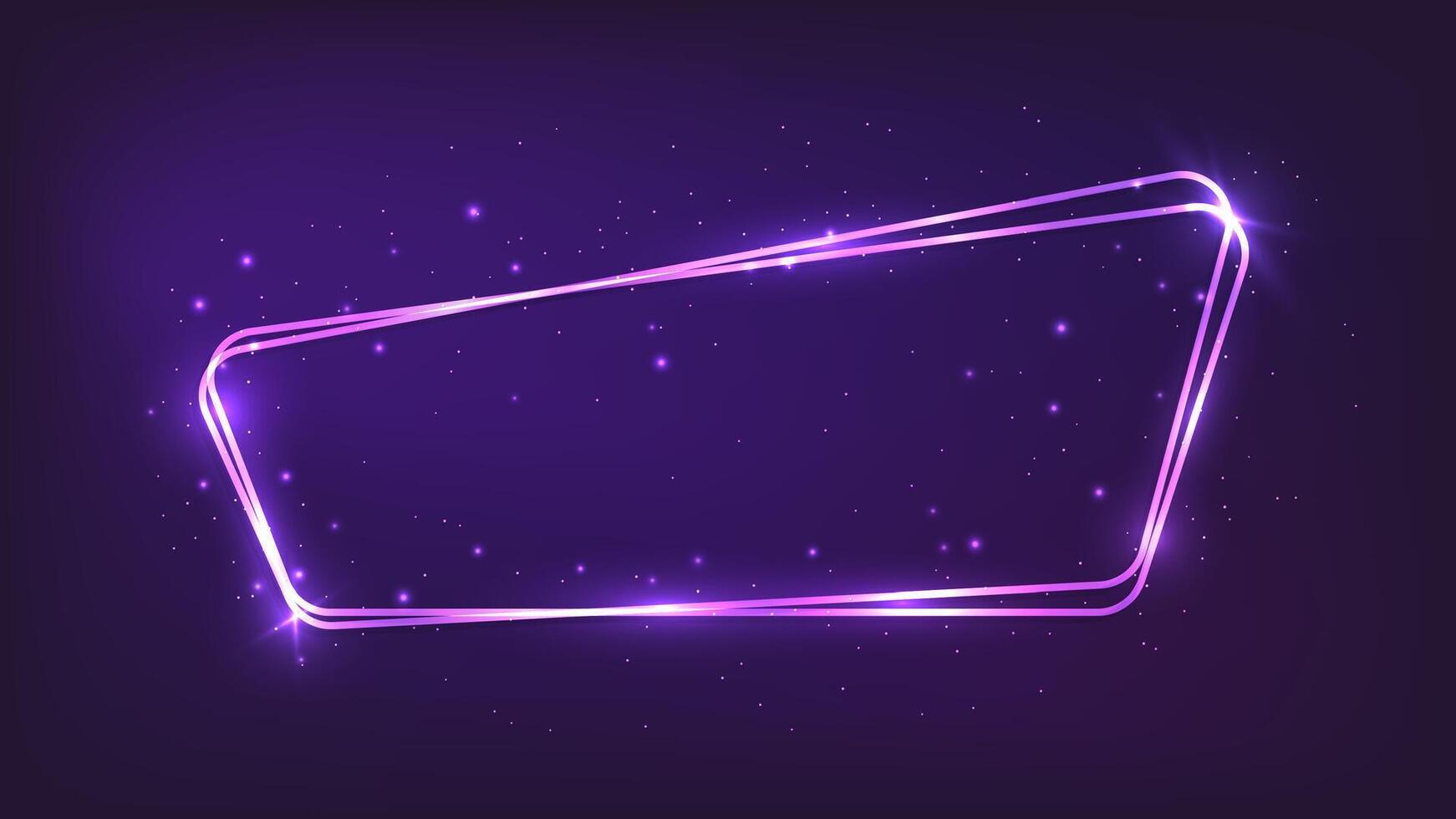 Neon rounded frame with shining effects vector