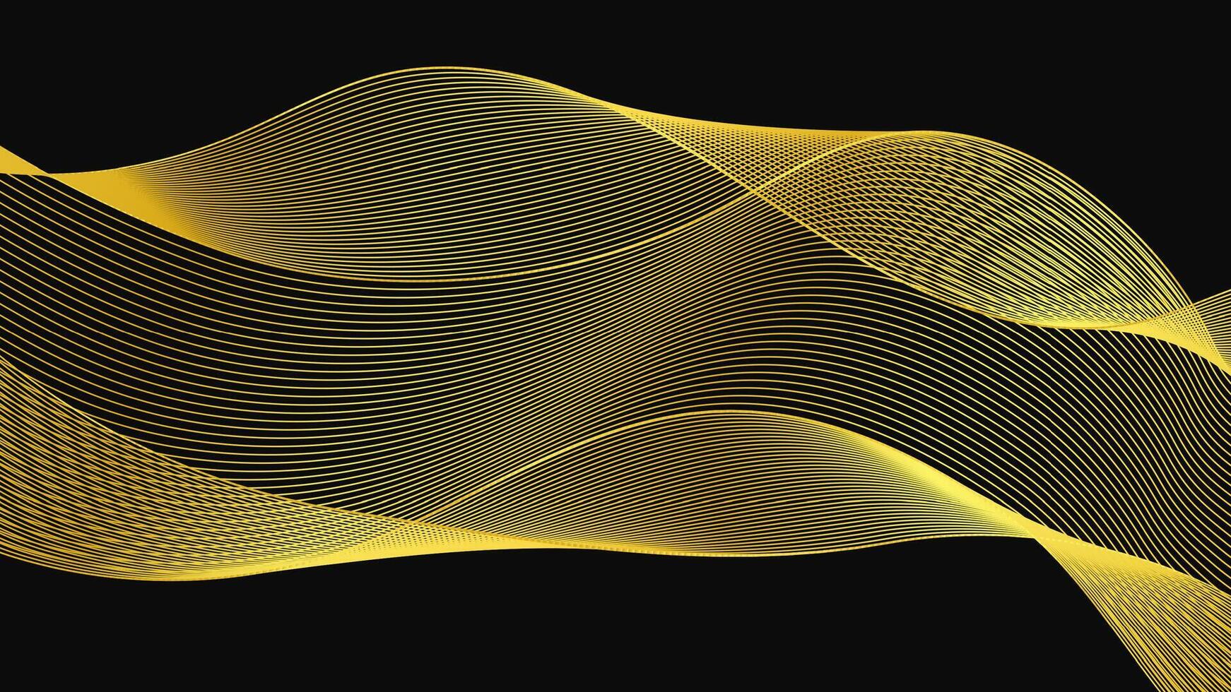 Abstract backdrop with luxury golden waves vector
