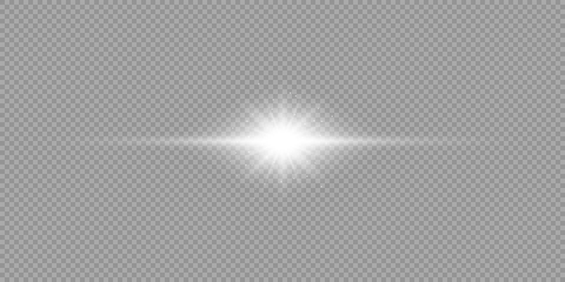 White horizontal light effect of lens flares vector