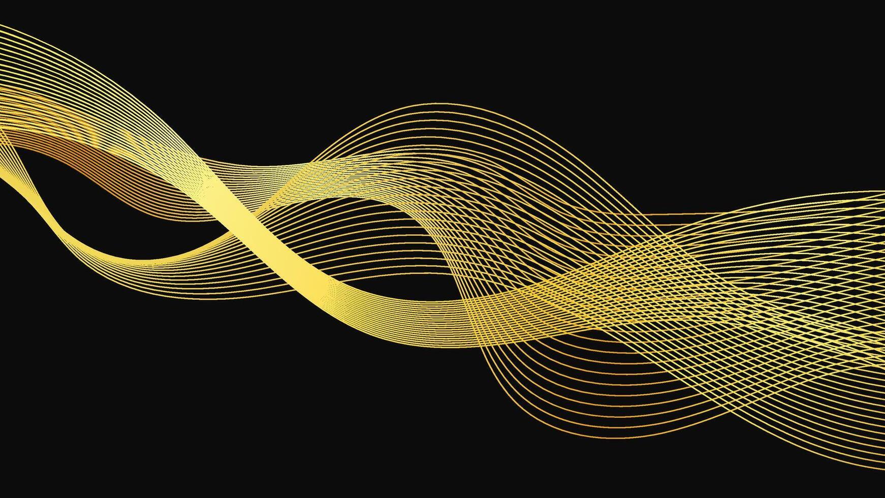 Abstract backdrop with luxury golden waves vector