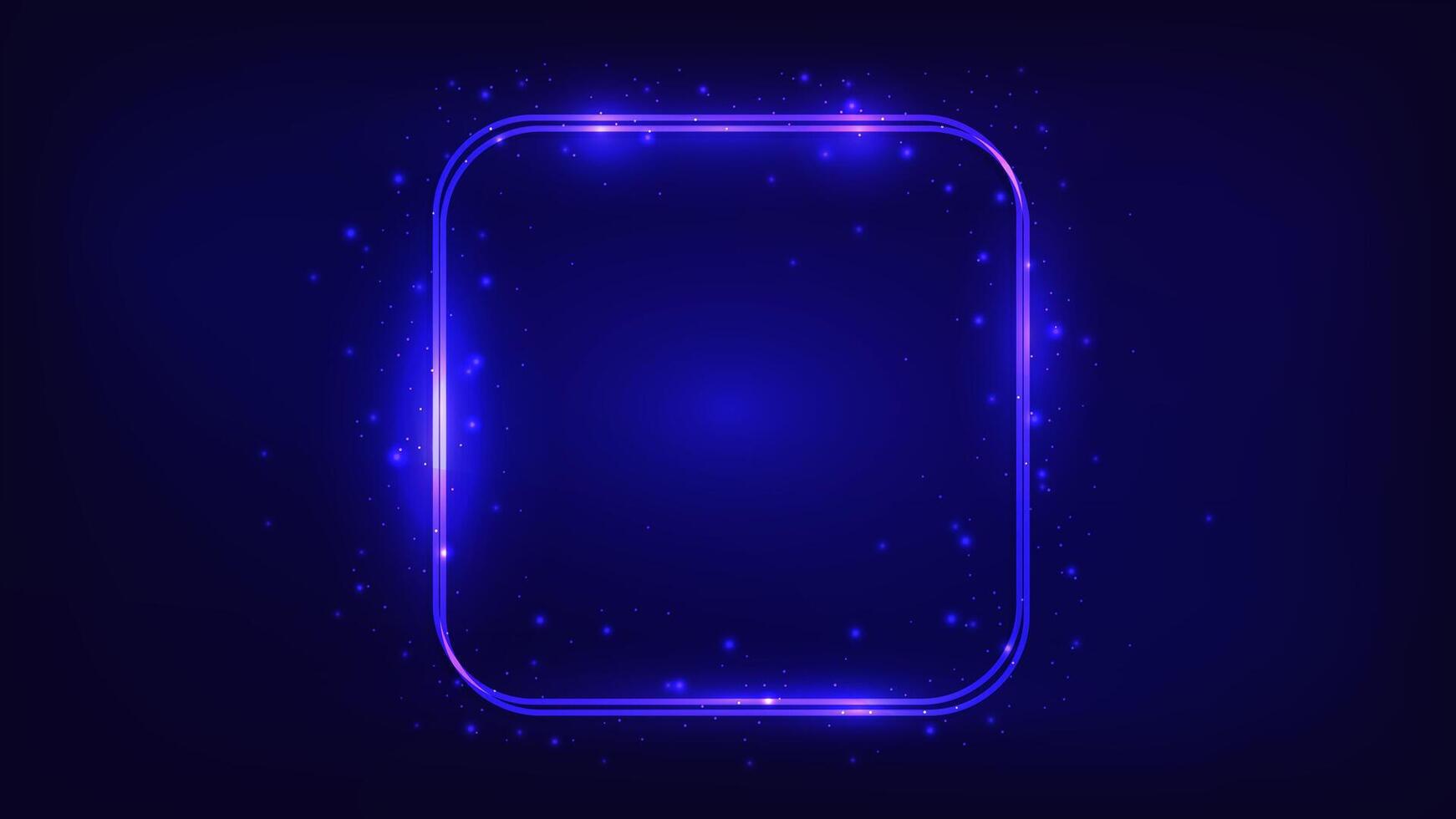 Neon double frame with shining effects vector