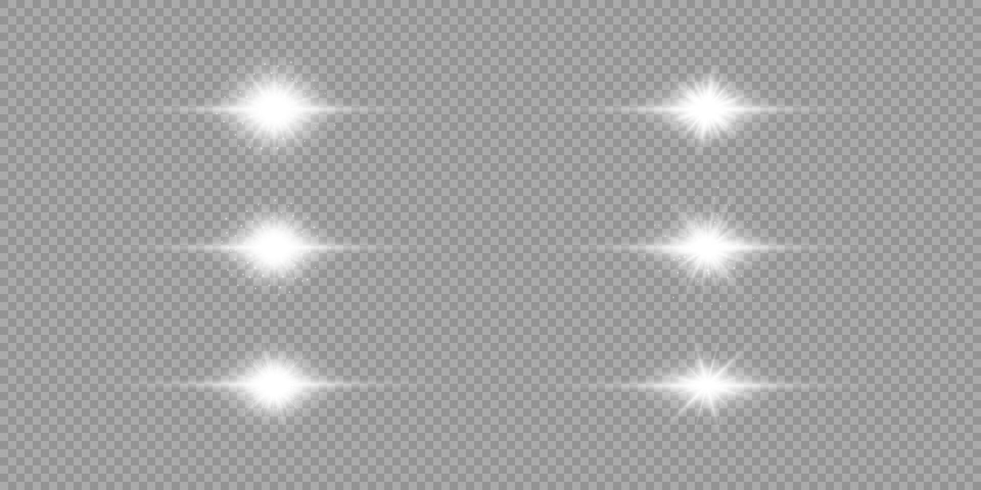 White horizontal light effect of lens flares vector
