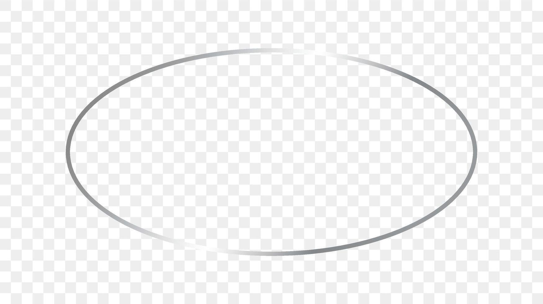 Silver glowing oval shape frame vector