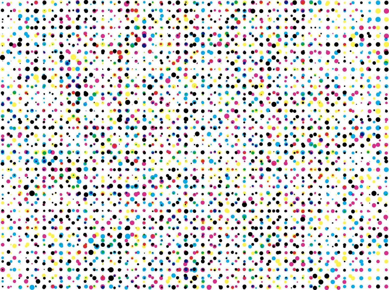 abstract cmyk dots on a white background, abstract dots and circles on white background, vector