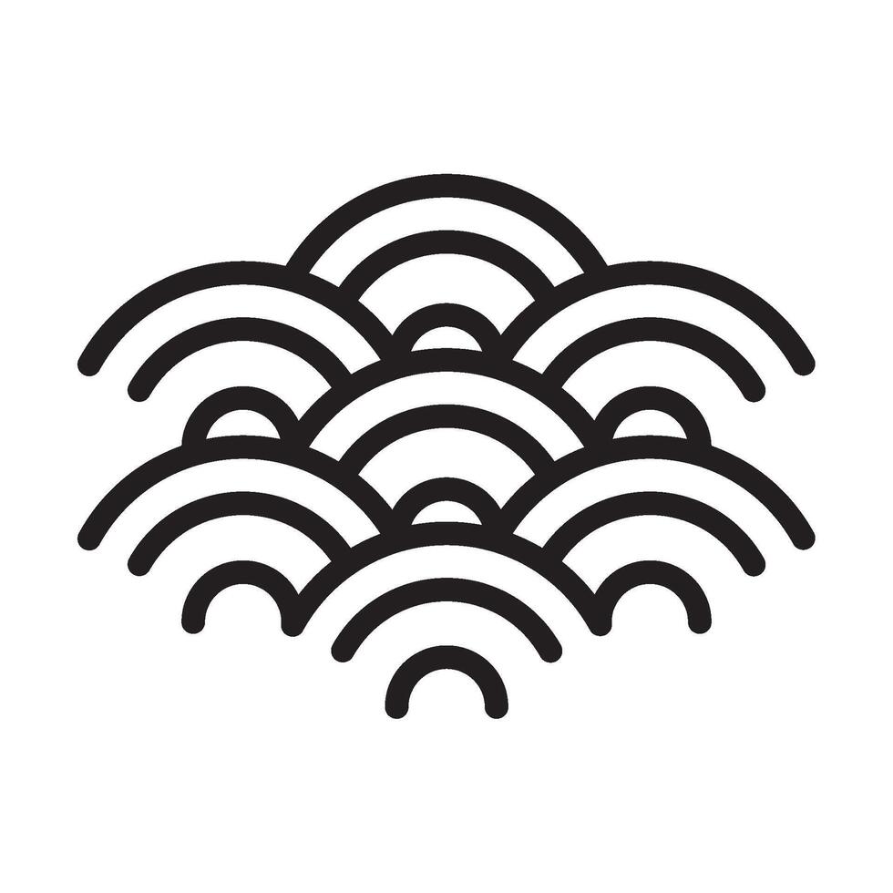 A black and white logo of waves vector