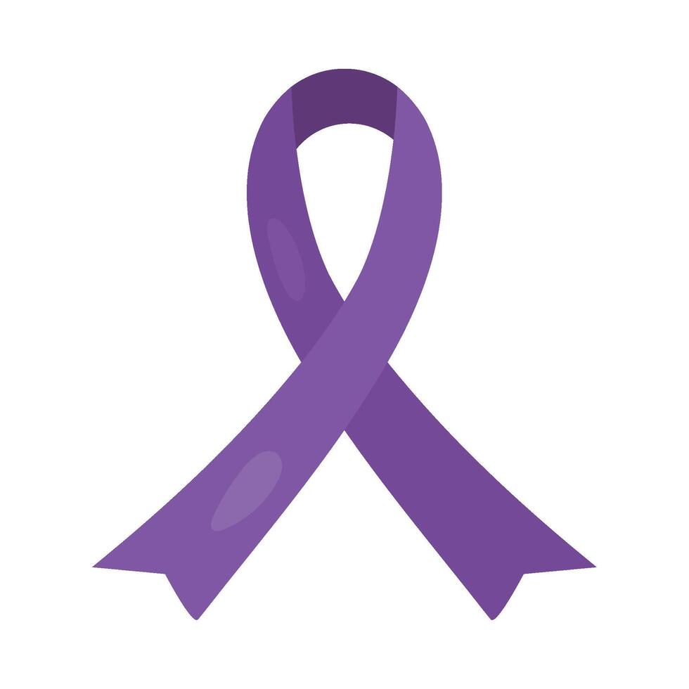 Purple ribbon icon isolated on white background vector