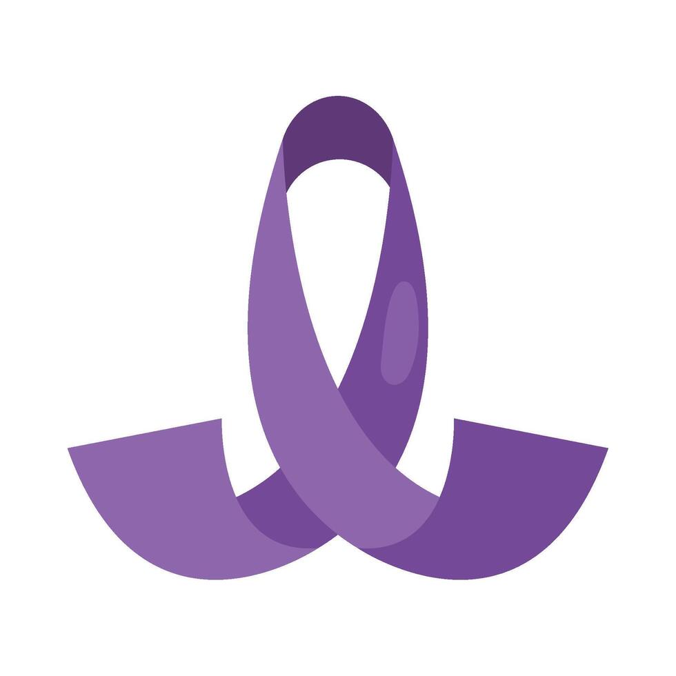 Purple ribbon icon on white background vector