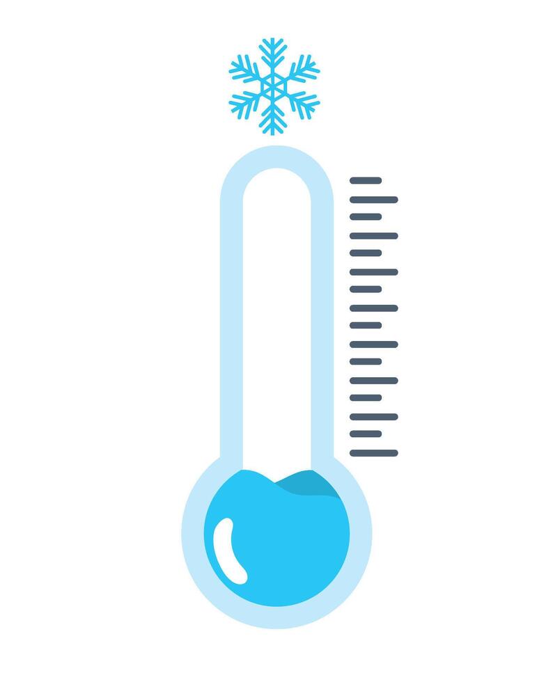 A thermometer with snowflakes on it vector