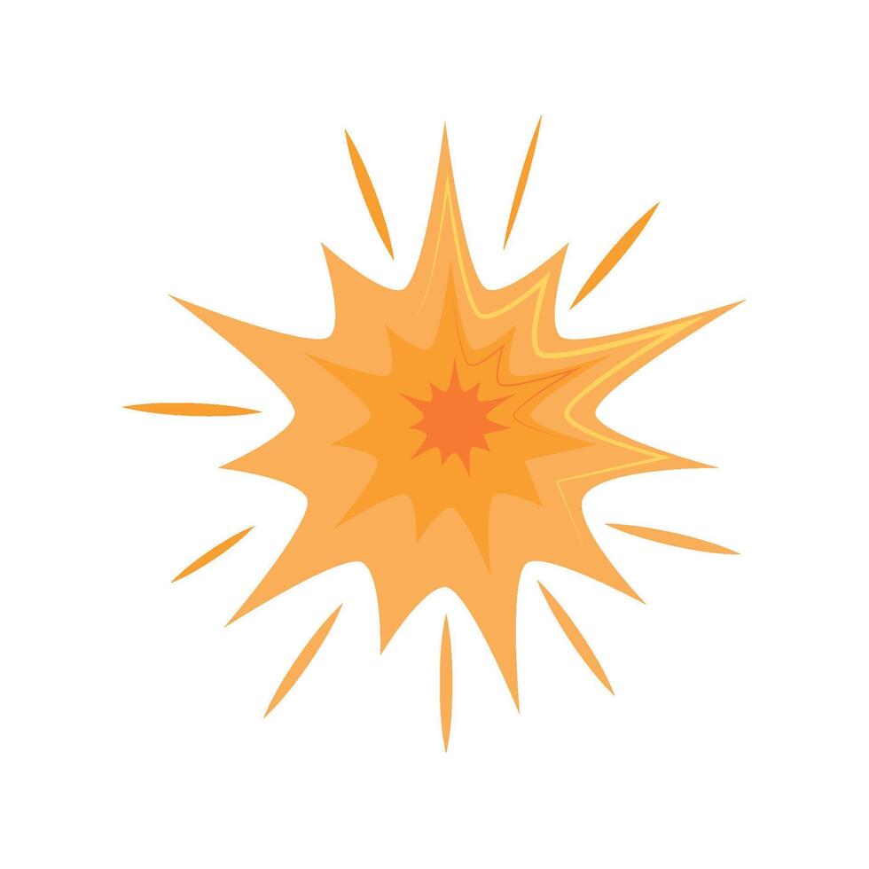 A cartoon explosion icon on a white background vector