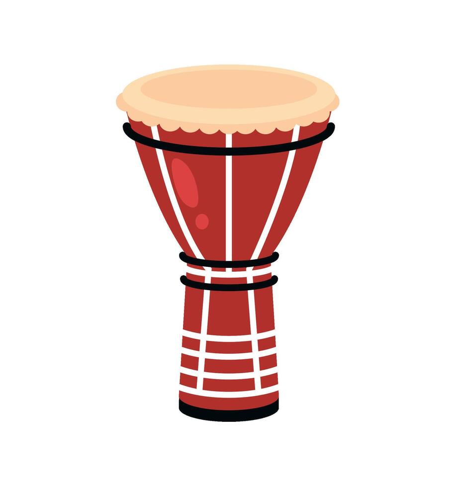 A red and white drum on a white background vector