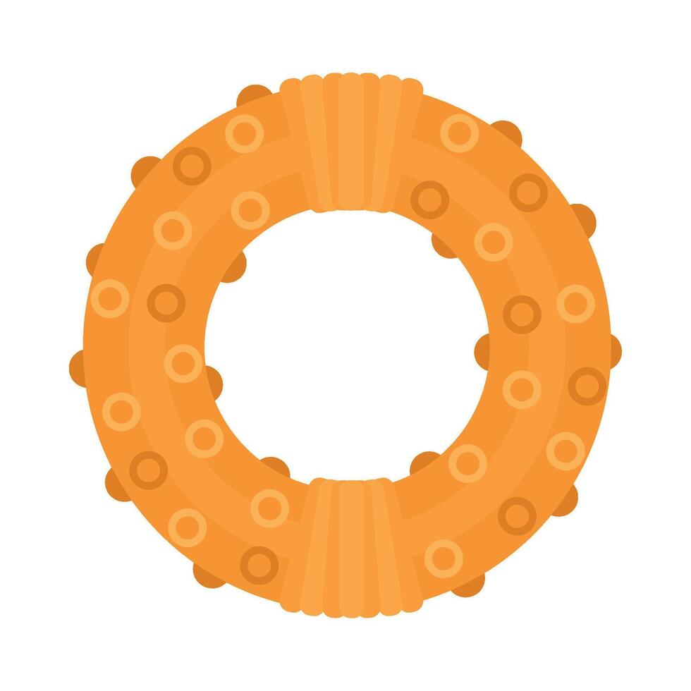 An orange wreath with dots on it vector