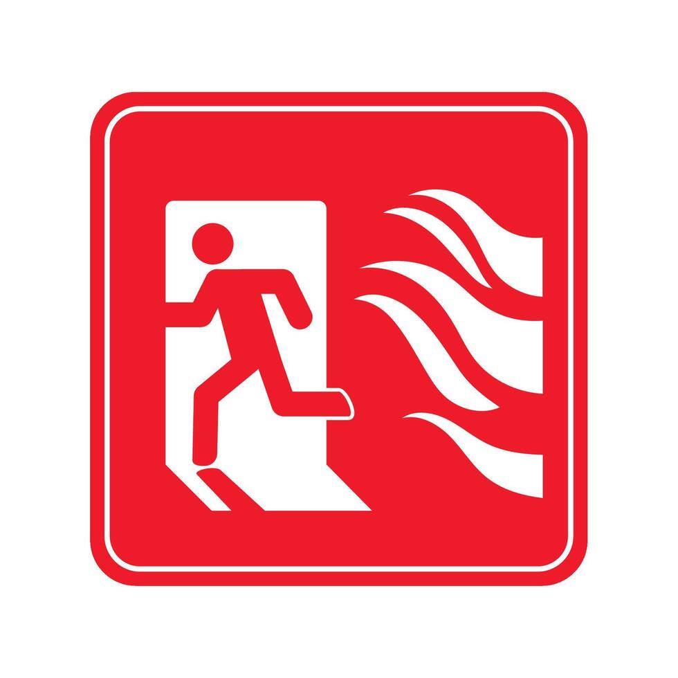 Fire exit sign illustration vector