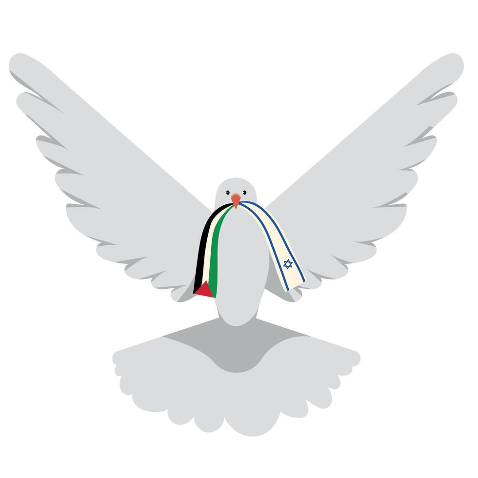 A white dove with a flag in its beak vector
