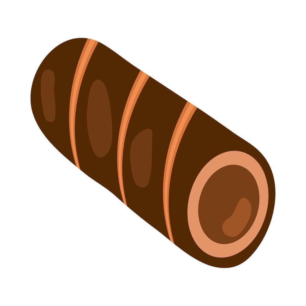 A brown log of meat on a white background vector