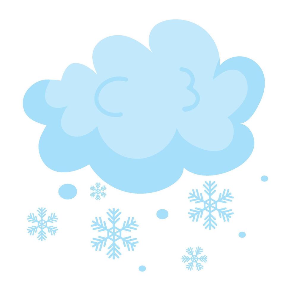 Snowflakes and cloud illustration vector