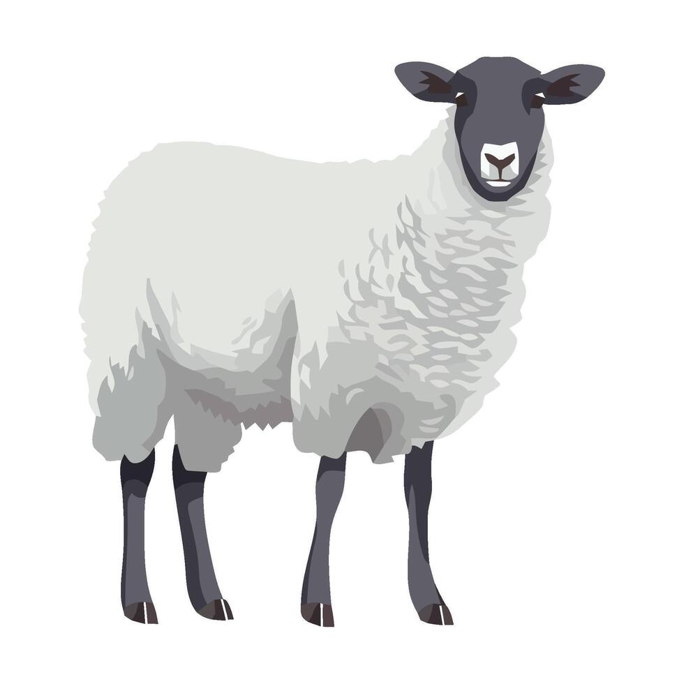 A sheep standing in front of a white background vector